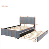 Elegant Upholstered Platform Bed With Twin Size Trundle - Furniture Home Direct