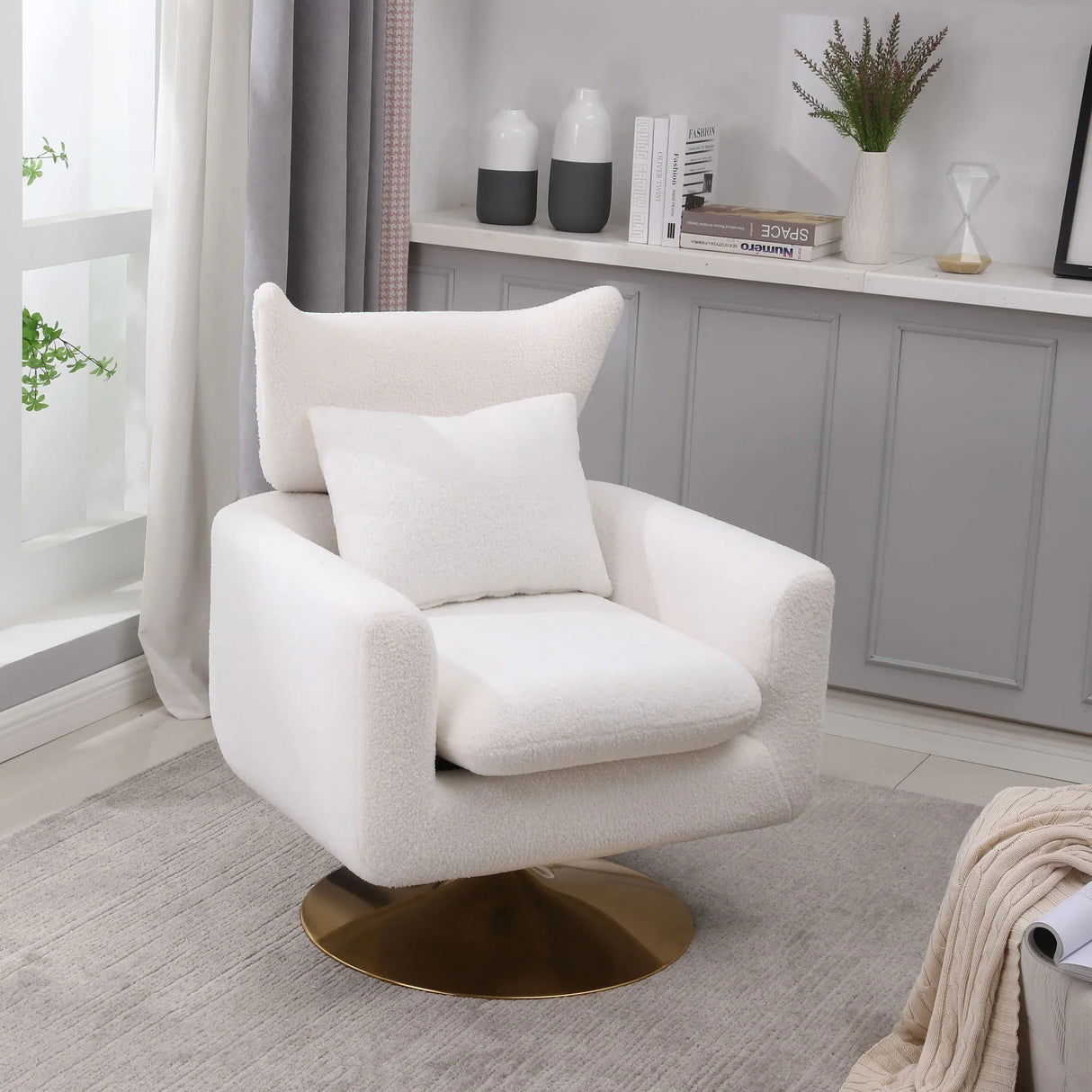 Classic Mid-Century 360 Degree Swivel Accent Chair - Furniture Home Direct