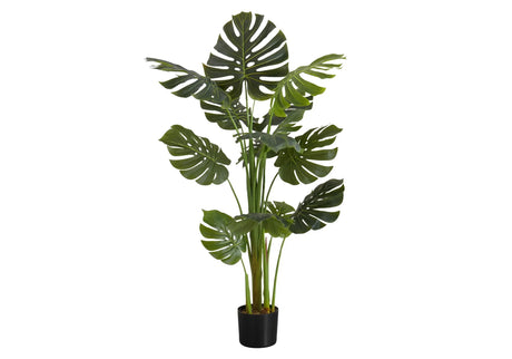55" Tall, Artificial Plant, Monstera Tree, Indoor, Faux, Fake, Floor, Greenery, Potted, Real Touch, Decorative - Green / Black - Furniture Home Direct