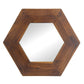 Hexagon Mirror With Natural Wood Frame, Wall Decor For Living Room Bathroom Hallway - Furniture Home Direct