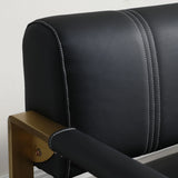 Modern Upholstery Accent Loveseat Sofa For Living Room 2 Seater With Golden Metal Arms - Furniture Home Direct