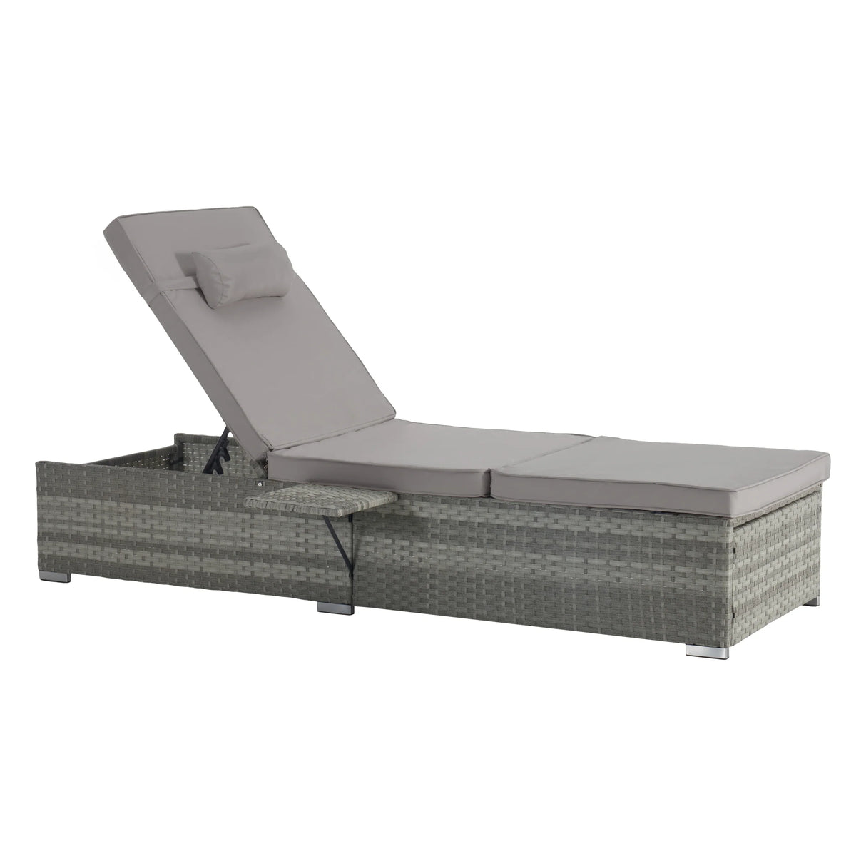 Outdoor Chaise Lounge Set With Cushions Patio Light Gray - Furniture Home Direct