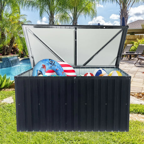 Metal Storage Box Store Large Out Door Use - Black - Furniture Home Direct