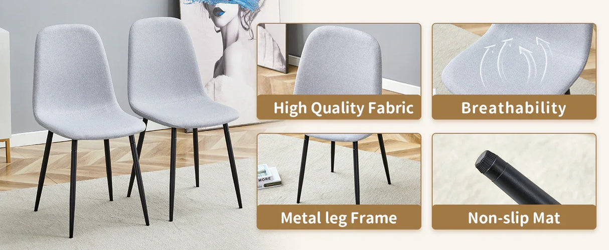 Dining Set Glass Table With 10 Chairs Finish Light Gray - Furniture Home Direct