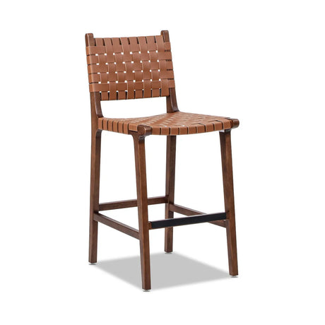 Andre - Counter Stool With Back - Pecan Brown - Furniture Home Direct