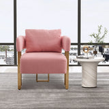Modern Decorative Chair Teddy Fleece Upholstered And Metal Foot - Furniture Home Direct
