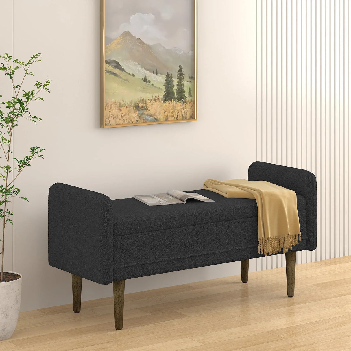 Teddy Velvet Storage Stool With Storage Space For Apartments - Furniture Home Direct