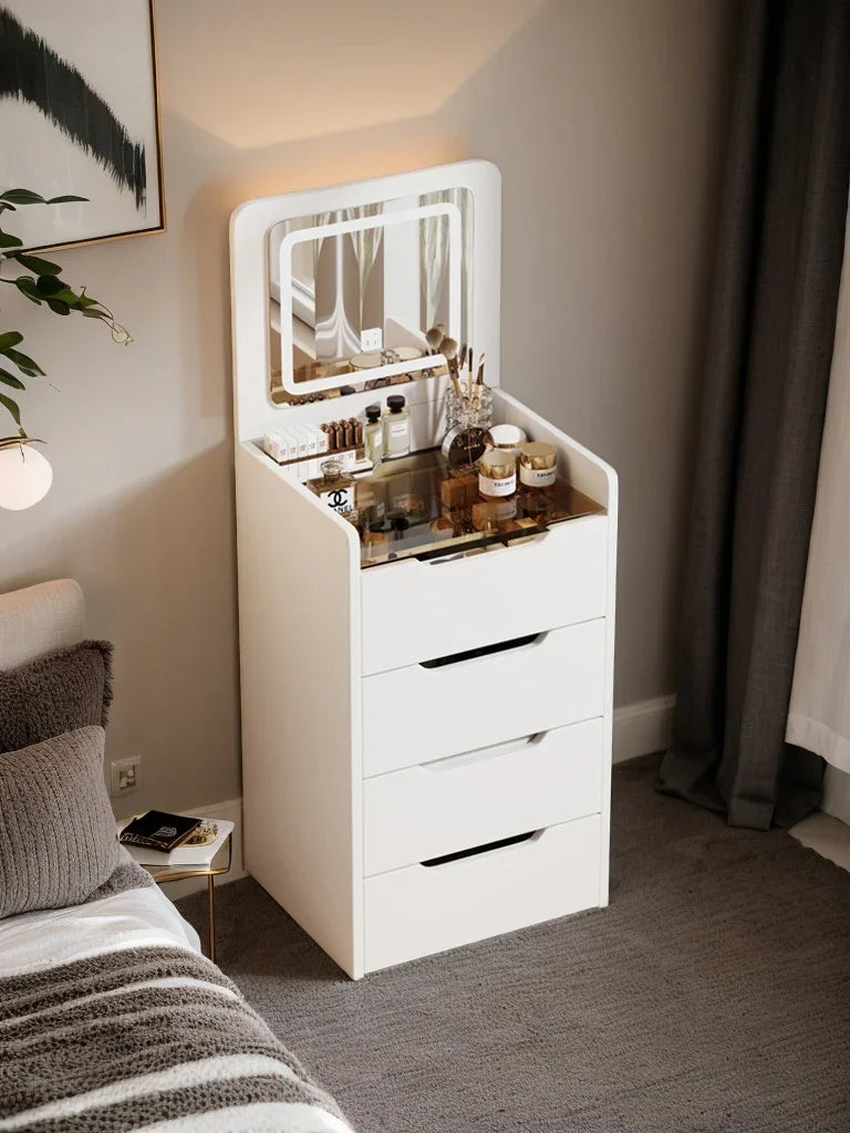 Vanity Desk with Flip Top Mirror and Drawers White - Furniture Home Direct