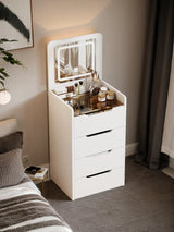 Vanity Desk with Flip Top Mirror and Drawers White - Furniture Home Direct