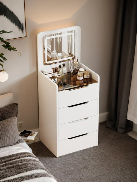 Vanity Desk with Flip Top Mirror and Drawers White - Furniture Home Direct