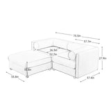 Contemporary Elegant White Chenille Sofa With Storage And Ottoman - Furniture Home Direct