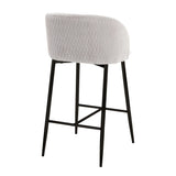 Fran - Pleated Waves Contemporary Fixed Height Counter Stool (Set of 2) - Furniture Home Direct