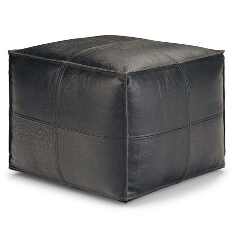 Bowen - Square Pouf - Black - Furniture Home Direct