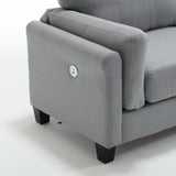 Modern 3 Piece Living Room Set - Gray - Furniture Home Direct