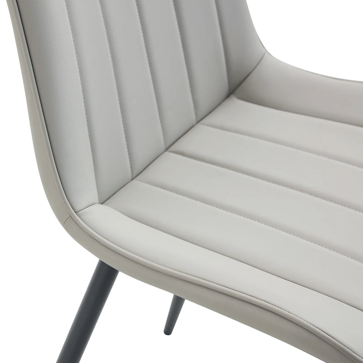 Dining Chairs Set Modern Upholstered PU Leather Gray - Furniture Home Direct