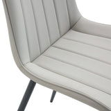 Dining Chairs Set Modern Upholstered PU Leather Gray - Furniture Home Direct