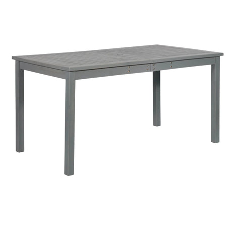 Contemporary Slat Top Acacia Wood Outdoor Dining Table - Furniture Home Direct