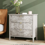3 Drawer Cabinet, American Furniture, Suitable For Bedroom, Living Room - Light Gray - Furniture Home Direct