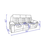 Clark - Blanche / Velvet Power Reclining Sofa With LED - Black - Furniture Home Direct