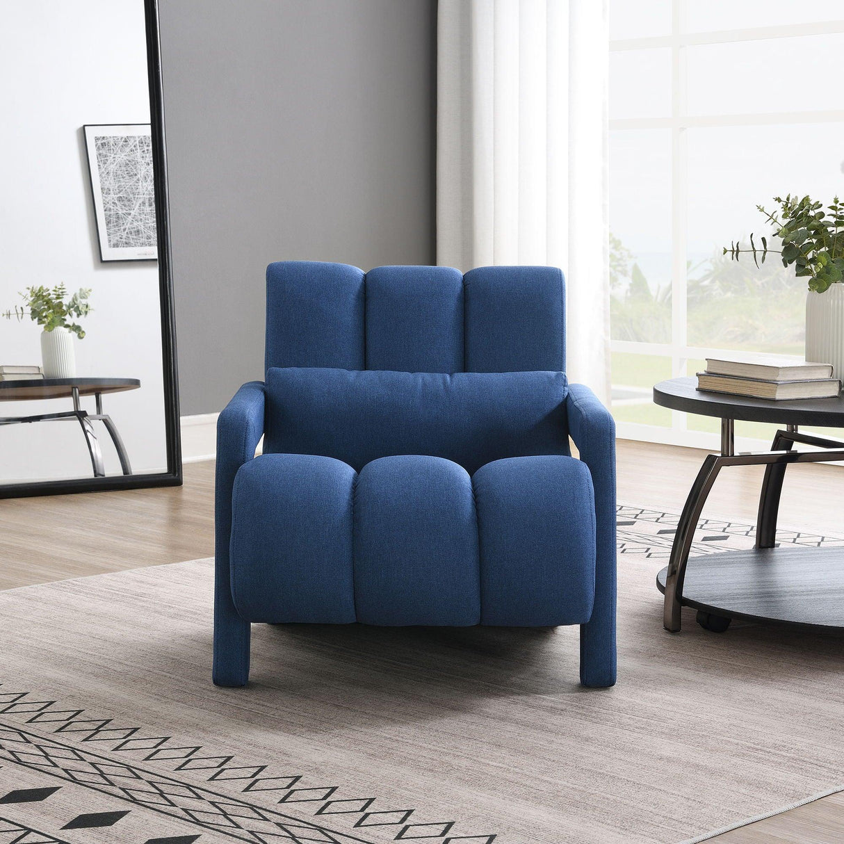 Modern Upholstered Accent Chair, Comfortable Linen Fabric With A Pillow For Living Room - Furniture Home Direct