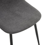 Dining Set Glass Table with Dark Gray Chairs Charcoal - Furniture Home Direct