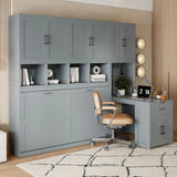 Murphy Wall Bed With Closet, Drawers & Desk - Furniture Home Direct