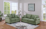 2 PC Living Room Set Including Sofa and love Seat With Pillows -Sage Green - Furniture Home Direct