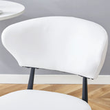Dining Chairs Set Of 4 Modern Upholstered Metal Legs White - Furniture Home Direct