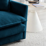 Chenille 2 Piece Living Room Set - Blue - Furniture Home Direct
