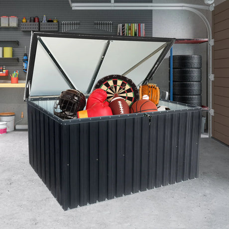 Metal Storage Box Store Large Out Door Use - Black - Furniture Home Direct