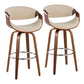 Curvini Mid - Century Modern Fixed Height Barstool With Swivel (Set of 2) - Furniture Home Direct