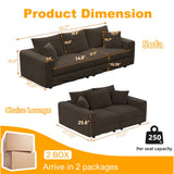 Plush Corduroy 4 Seat Sofa, Modern Comfy Upholstered Sofa Cloud Couch, Deep Seat Couches With Soft Pillows