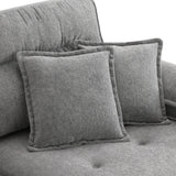 Sectional Sofa Cloud Chenille L Shape With Ottoman Gray - Furniture Home Direct