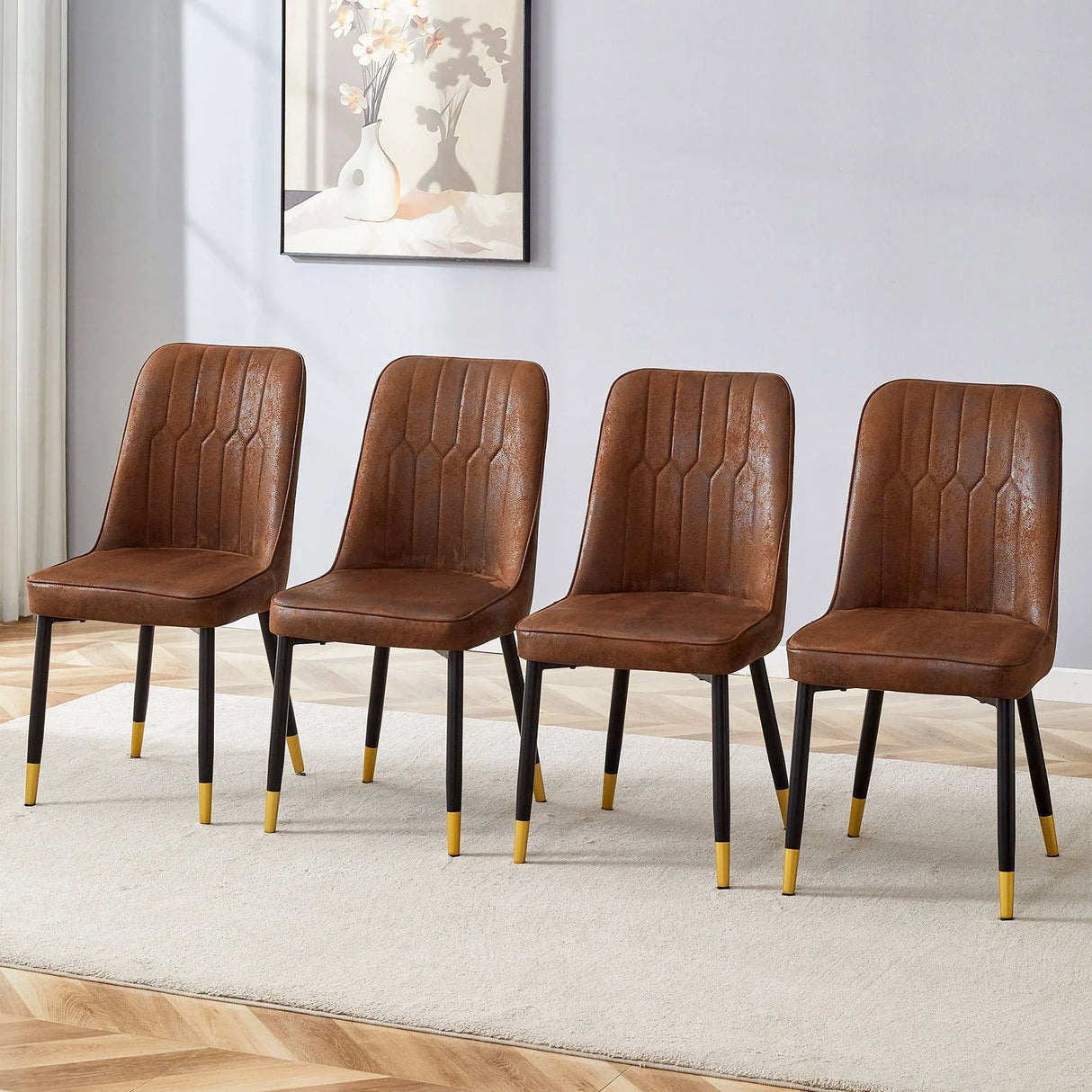 Modern Dining Chairs With Sleek Backrest And Metal Legs - Furniture Home Direct