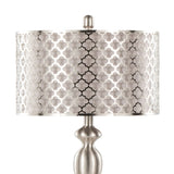 Ashland - Contemporary Table Lamp Laser Cut (Set of 2) - Nickel / Light Gray - Furniture Home Direct