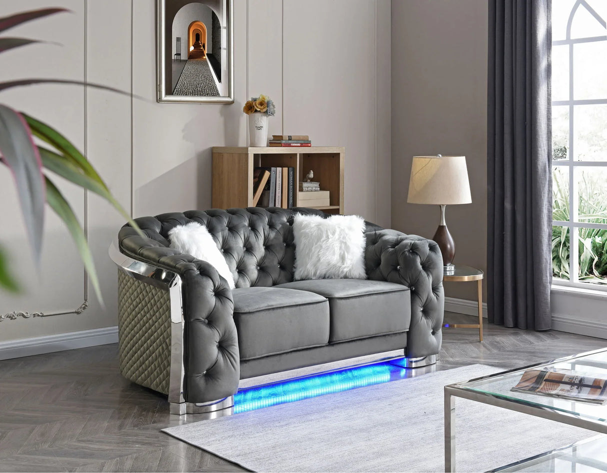 Loveseat With Flared Arms - Furniture Home Direct