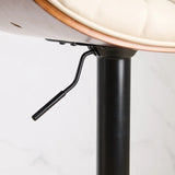 Counter Height Stool Adjustable PU Leather Swivel Beige - Furniture Home Direct