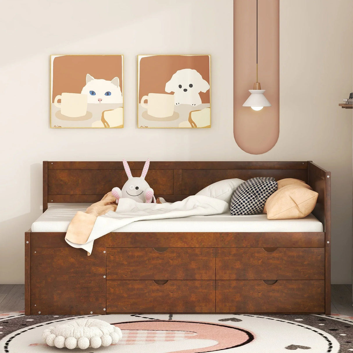 Daybed With Drawers And Shelves - Furniture Home Direct