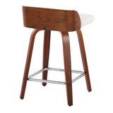 Maya - Mid Century Modern Fixed Height Counter Stool With Swivel With Square Footrest (Set of 2) - Furniture Home Direct