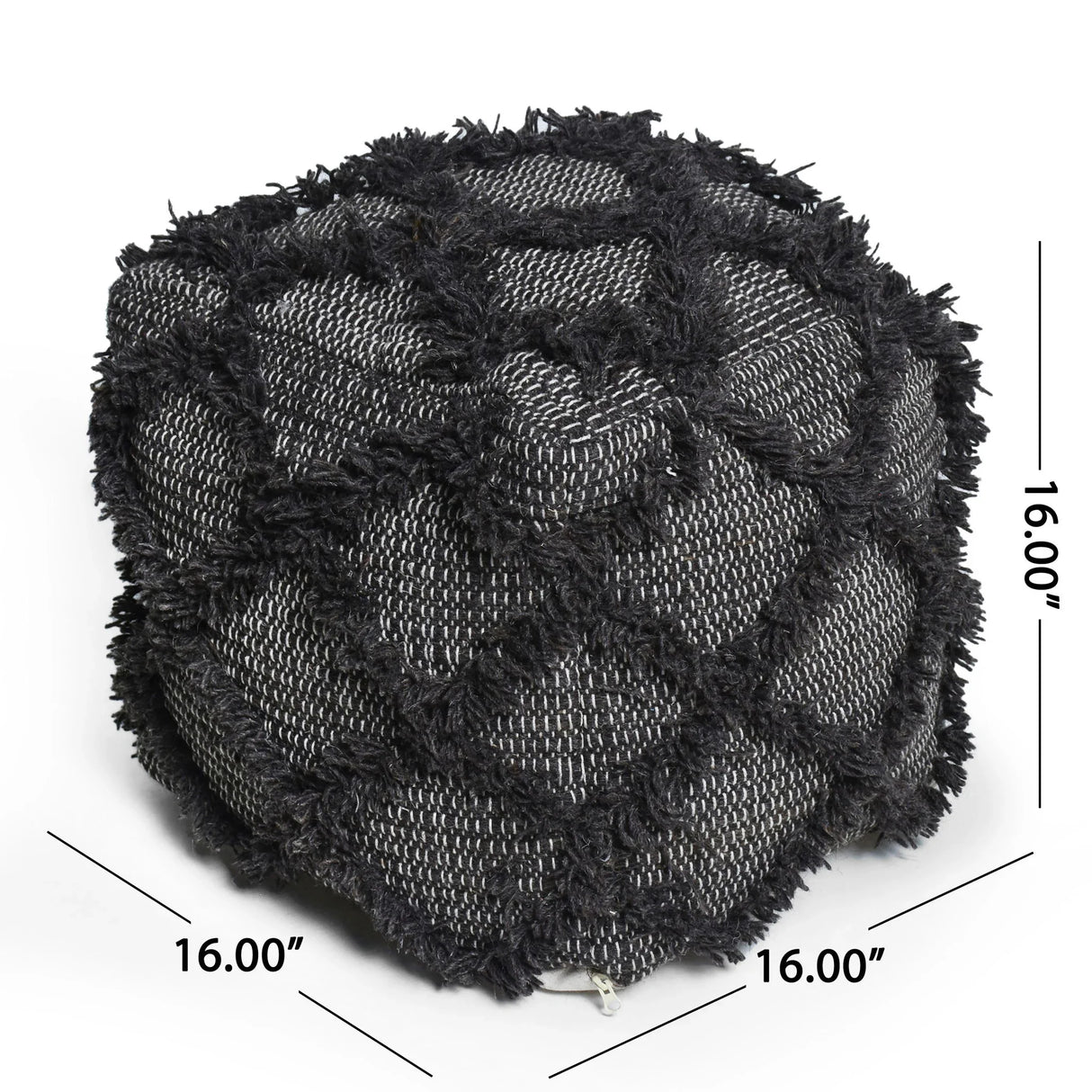 Jumanji - Handcrafted Wool And Cotton Pouf - Brown - Furniture Home Direct
