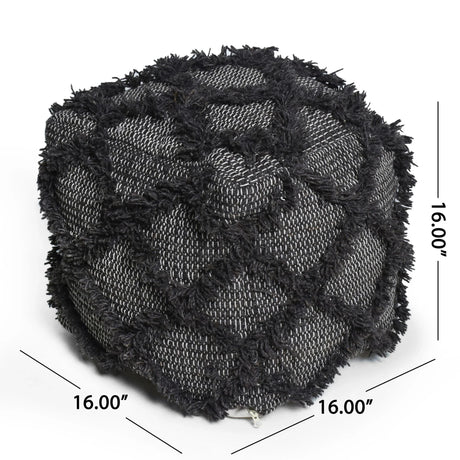 Jumanji - Handcrafted Wool And Cotton Pouf - Brown - Furniture Home Direct