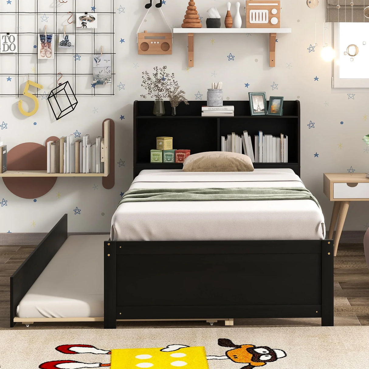 Twin Bed With Trundle, Bookcase - Furniture Home Direct