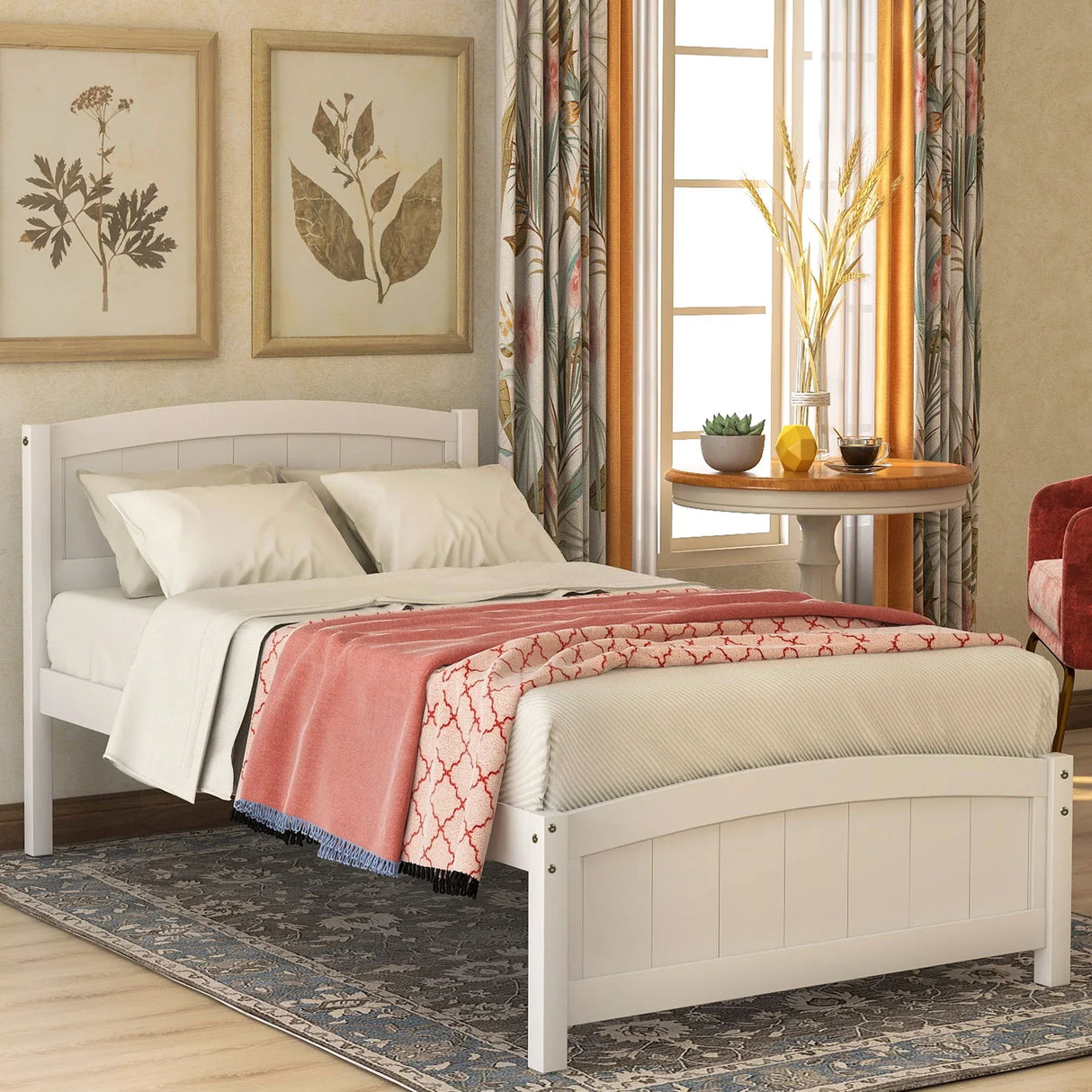 Platform Bed & Headboard, Footboard And Wood Slat Support - Furniture Home Direct