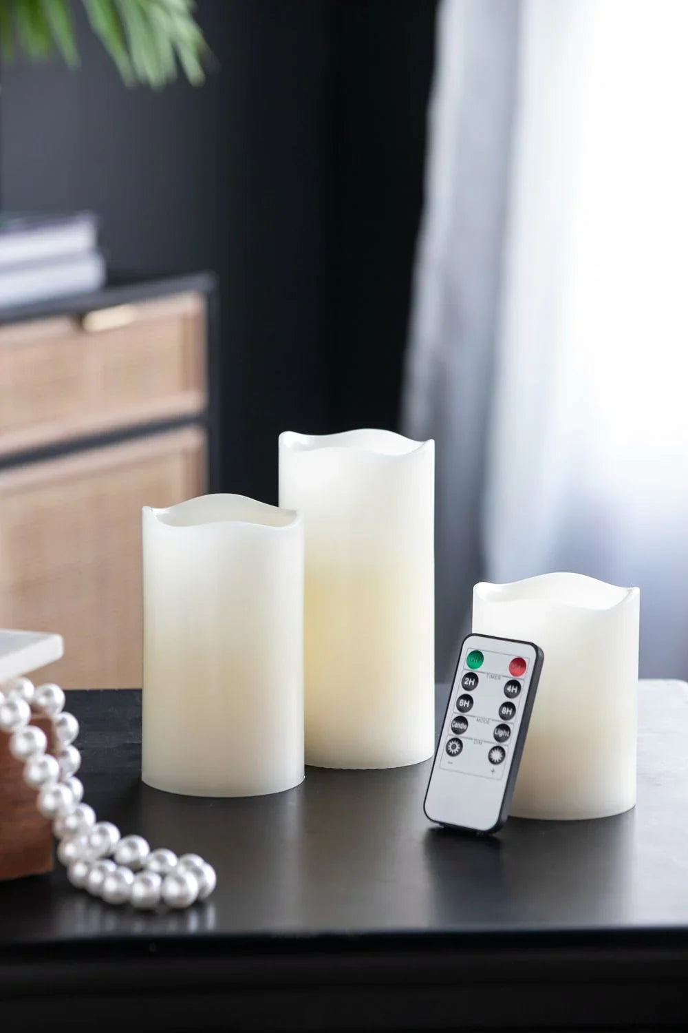 LED Candles With Remote Timer (Set of 3) - Ivory - Furniture Home Direct