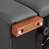 Genuine Leather Power Sectional with USB Port - Gray - Furniture Home Direct