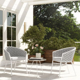 Rowan - Rope Barrel Back Patio Dining Chairs (Set of 2) - Optic White - Furniture Home Direct