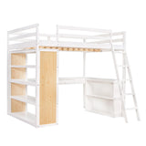 Loft Bed With Ladder, Shelves, And Desk - Furniture Home Direct