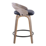 Grotto - Contemporary Fixed Height Counter Stool & Swivel With Round Footrest (Set of 2) - Furniture Home Direct