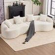 Modern Sectional Sofa with Chenille fabric and 4 pillows - White - Furniture Home Direct
