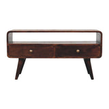 Solid Wood Curved Media Unit - Furniture Home Direct